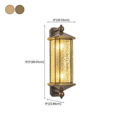 Vintage Metal Wall Sconce with Glass Shade for Outdoors Image - 12