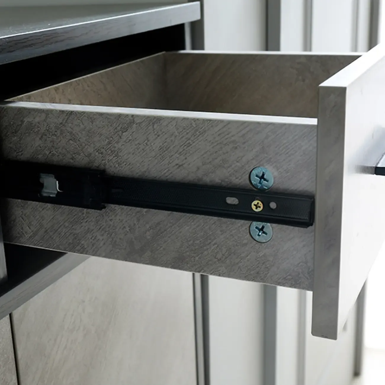 Entryway Grey Wood Shoe Storage Cabinet with Display Top  Image - 7