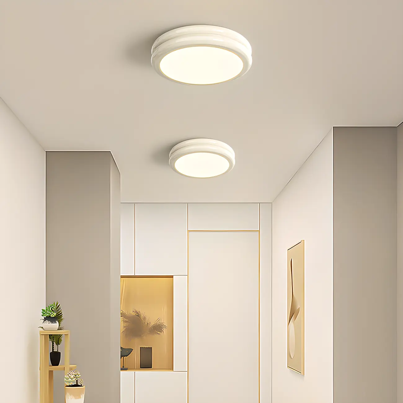Dimmable Circular Flush LED Ceiling Light for Living Room Image - 9 | homeyfad