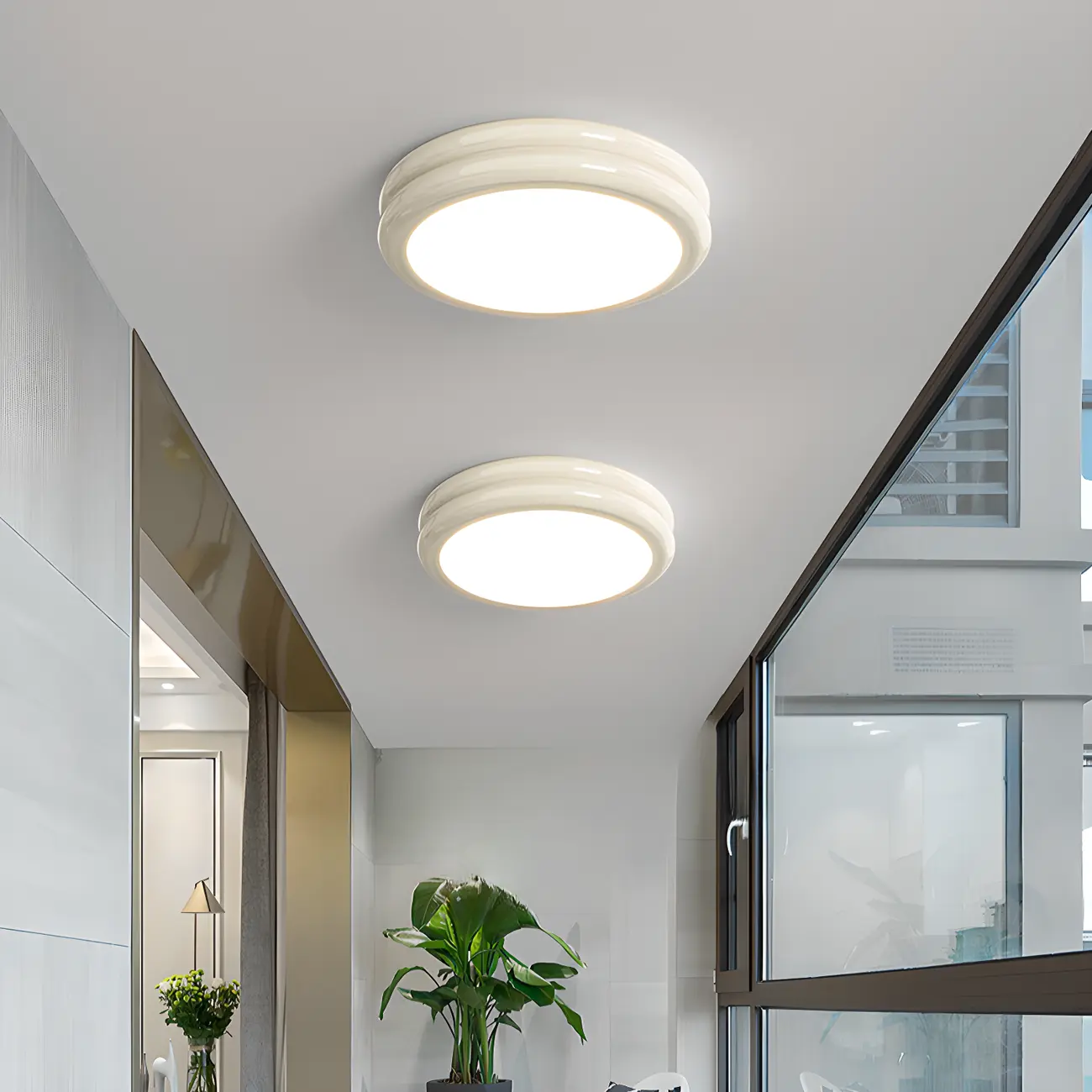 Dimmable Circular Flush LED Ceiling Light for Living Room Image - 4 | homeyfad