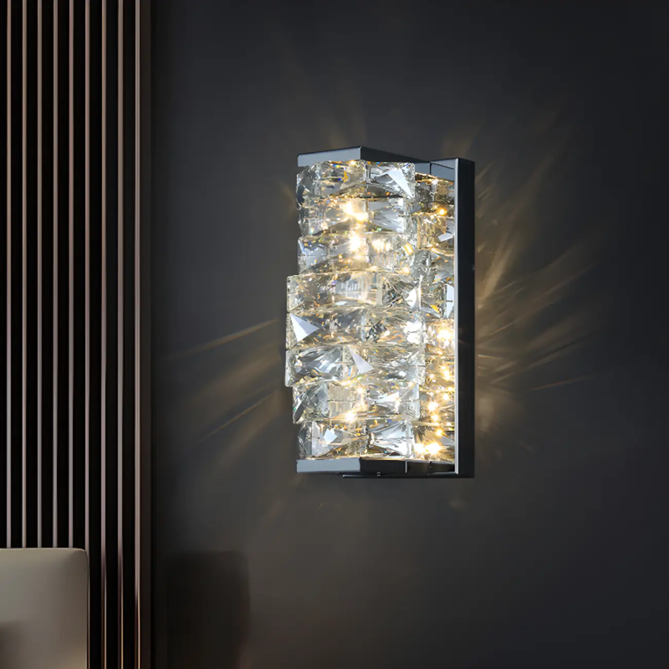 2-Light Geometric Wall Light with Clear Crystal  Image - 6 | homeyfad