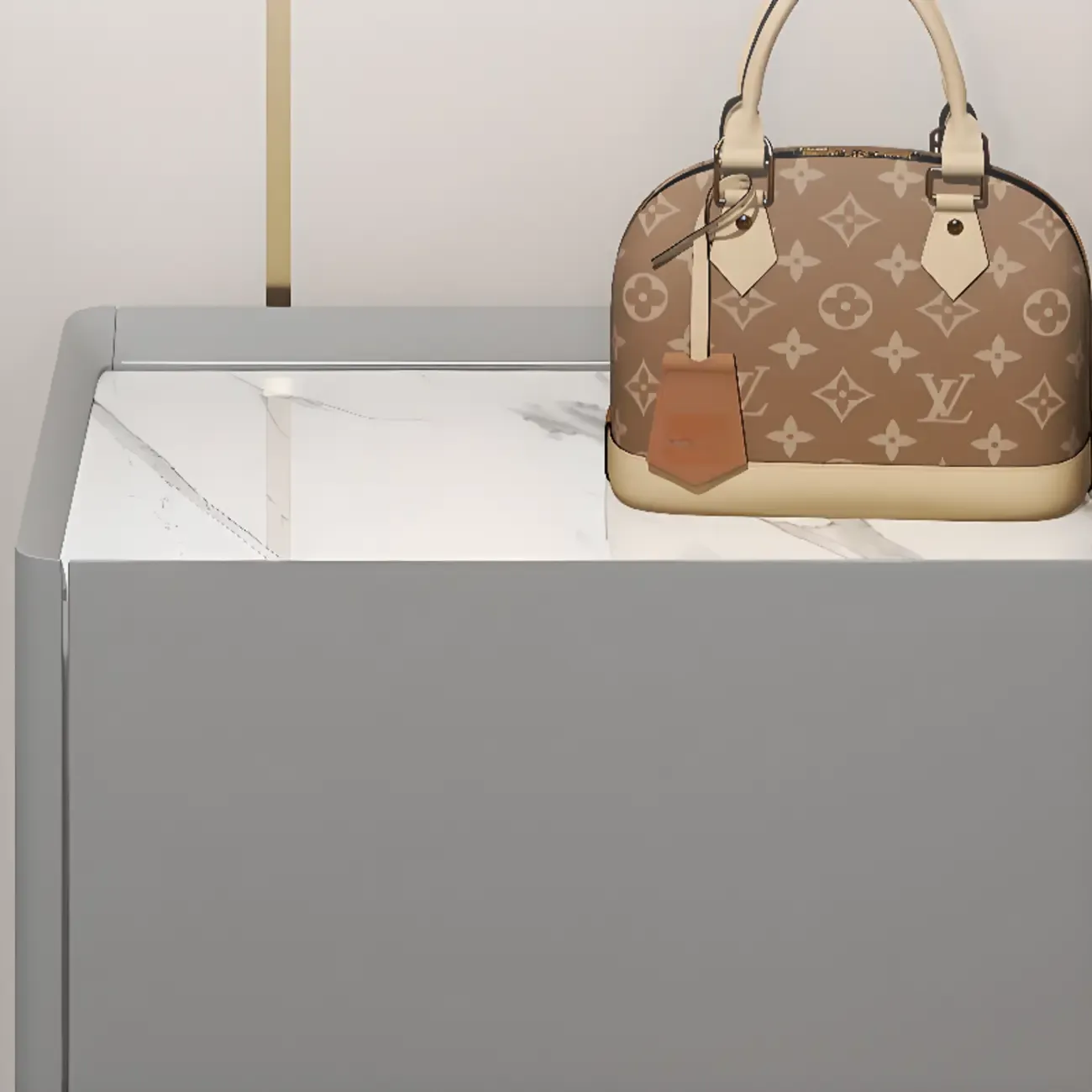 Grey/White Wood Hidden Storage Shoe Cabinet for Entryway Image - 7