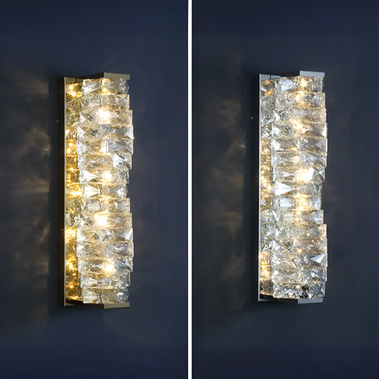 2-Light Geometric Wall Light with Clear Crystal  Image - 12 | homeyfad