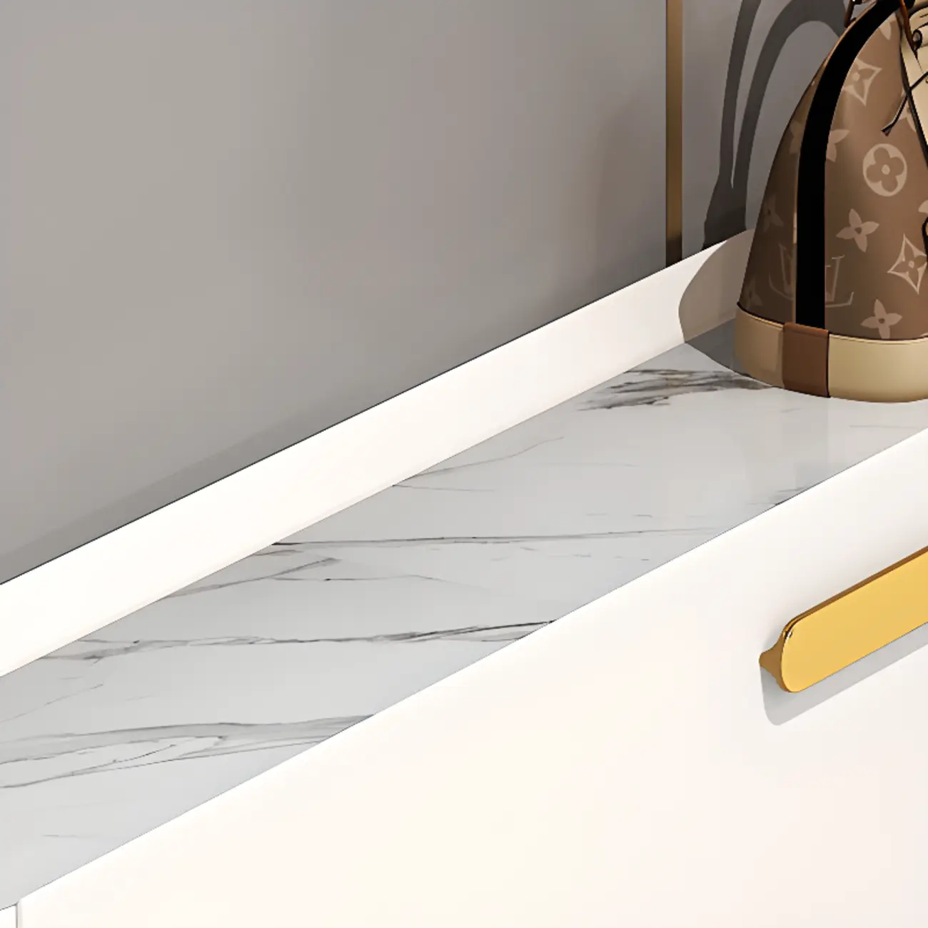 Grey/White Wood Hidden Storage Shoe Cabinet for Entryway Image - 10 | homeyfad