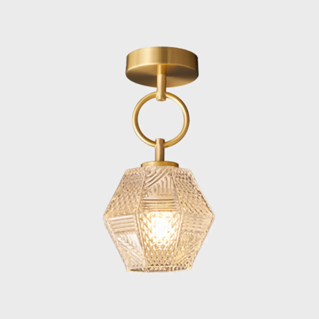 5 to 9 Inch Gold Modern Semi Flush Ceiling Light for Entryway Image - 3 | homeyfad