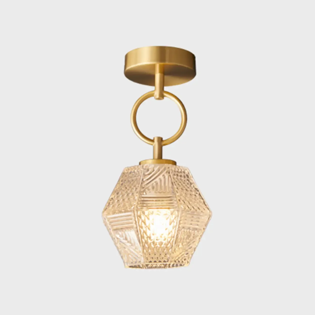 5 to 9 Inch Gold Modern Semi Flush Ceiling Light for Entryway Image - 3