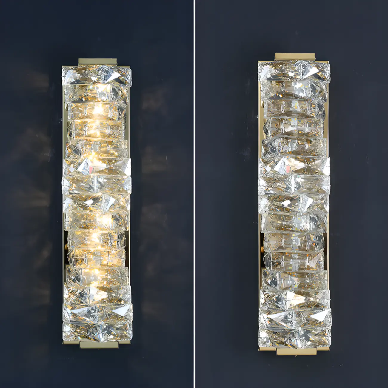 2-Light Geometric Wall Light with Clear Crystal  Image - 13 | homeyfad