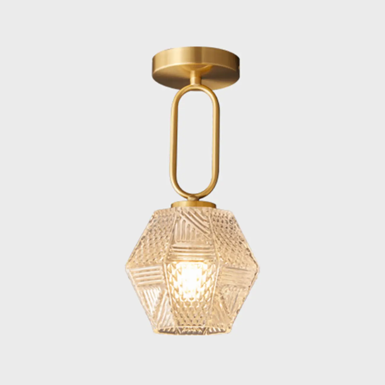 5 to 9 Inch Gold Modern Semi Flush Ceiling Light for Entryway Image - 5 | homeyfad