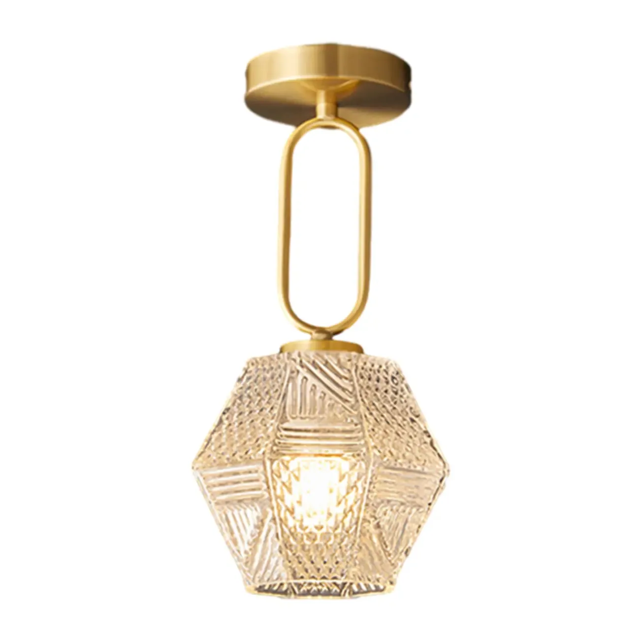5 to 9 Inch Gold Modern Semi Flush Ceiling Light for Entryway Image - 8
