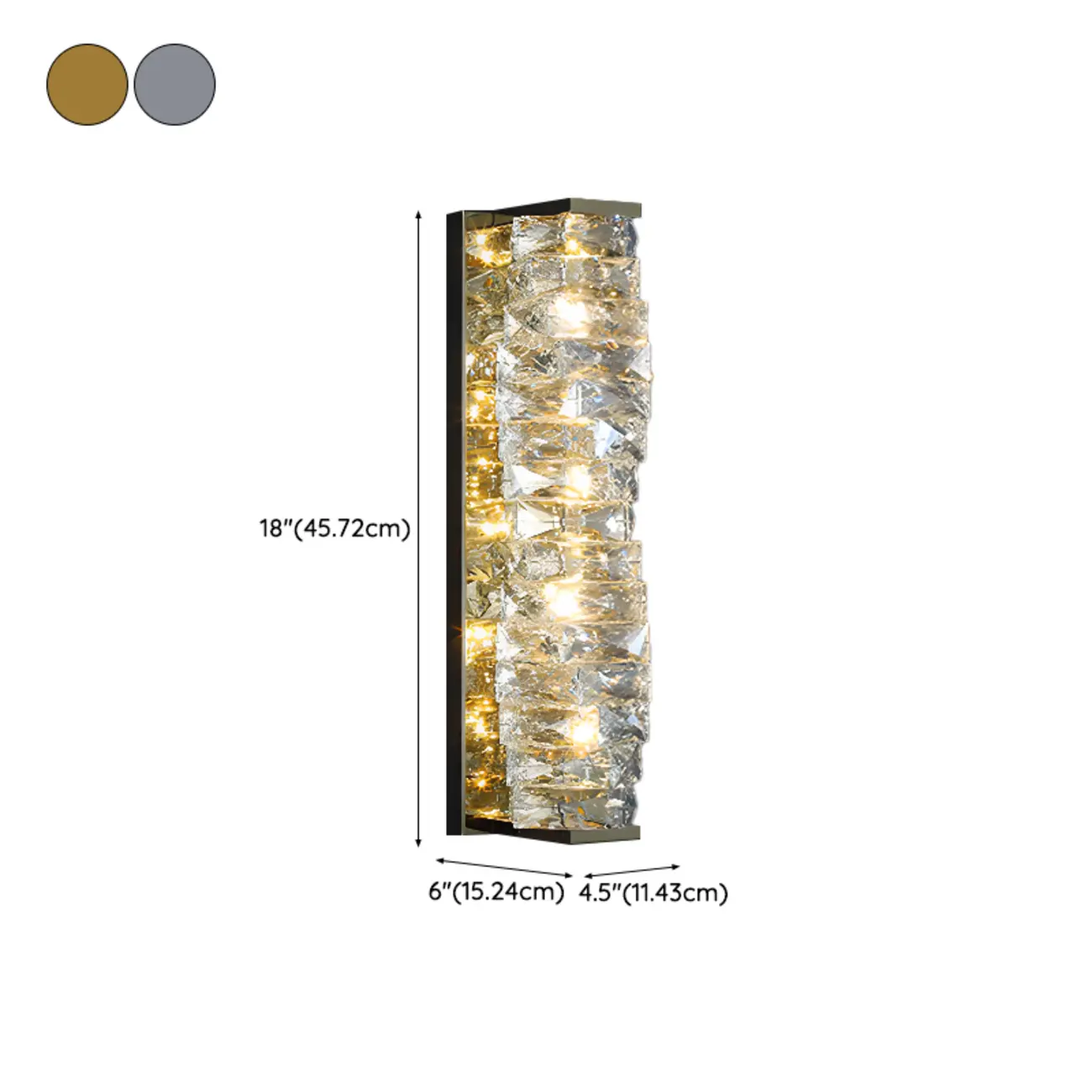 2-Light Geometric Wall Light with Clear Crystal  Image - 18 | homeyfad