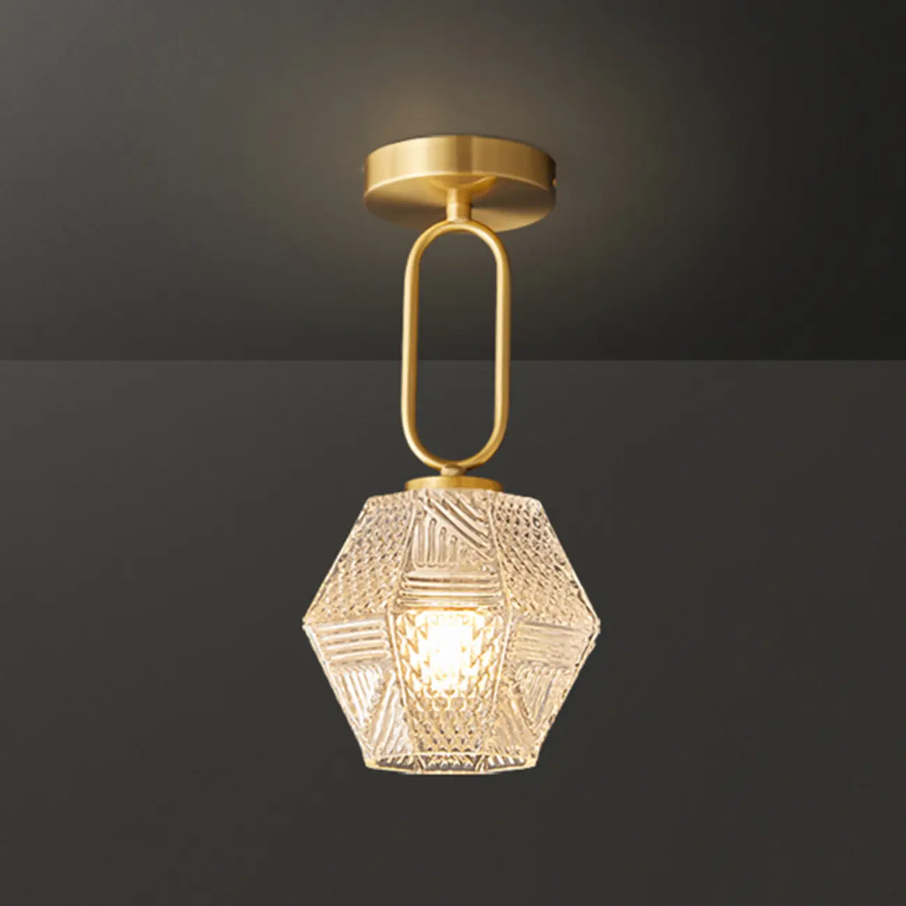 5 to 9 Inch Gold Modern Semi Flush Ceiling Light for Entryway Image - 11 | homeyfad