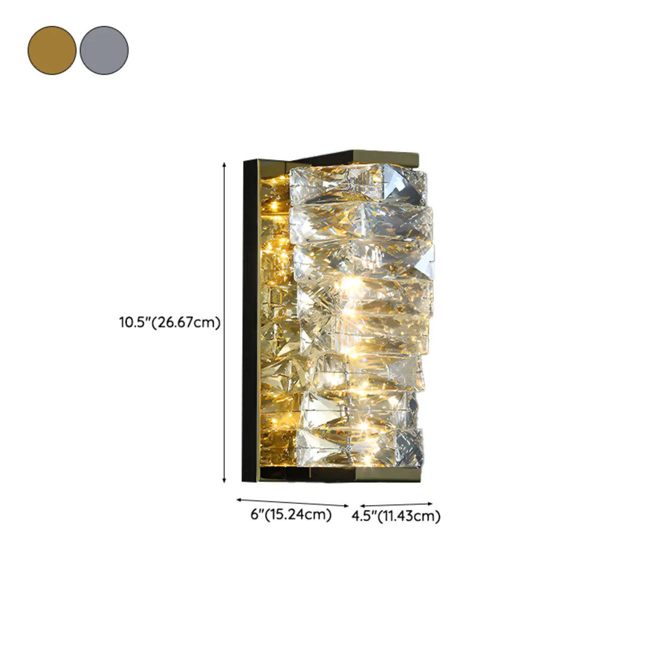 2-Light Geometric Wall Light with Clear Crystal  Image - 19 | homeyfad