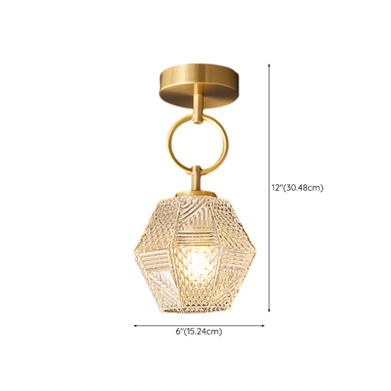 5 to 9 Inch Gold Modern Semi Flush Ceiling Light for Entryway Image - 18 | homeyfad