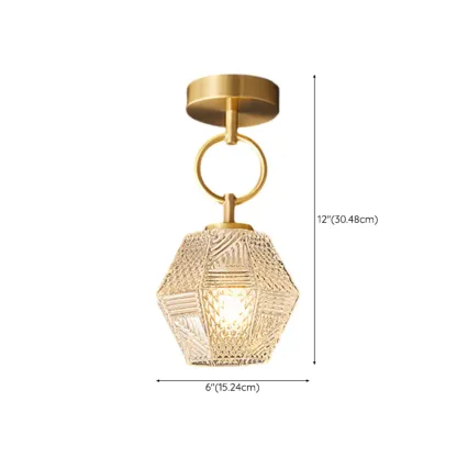 5 to 9 Inch Gold Modern Semi Flush Ceiling Light for Entryway Image - 18