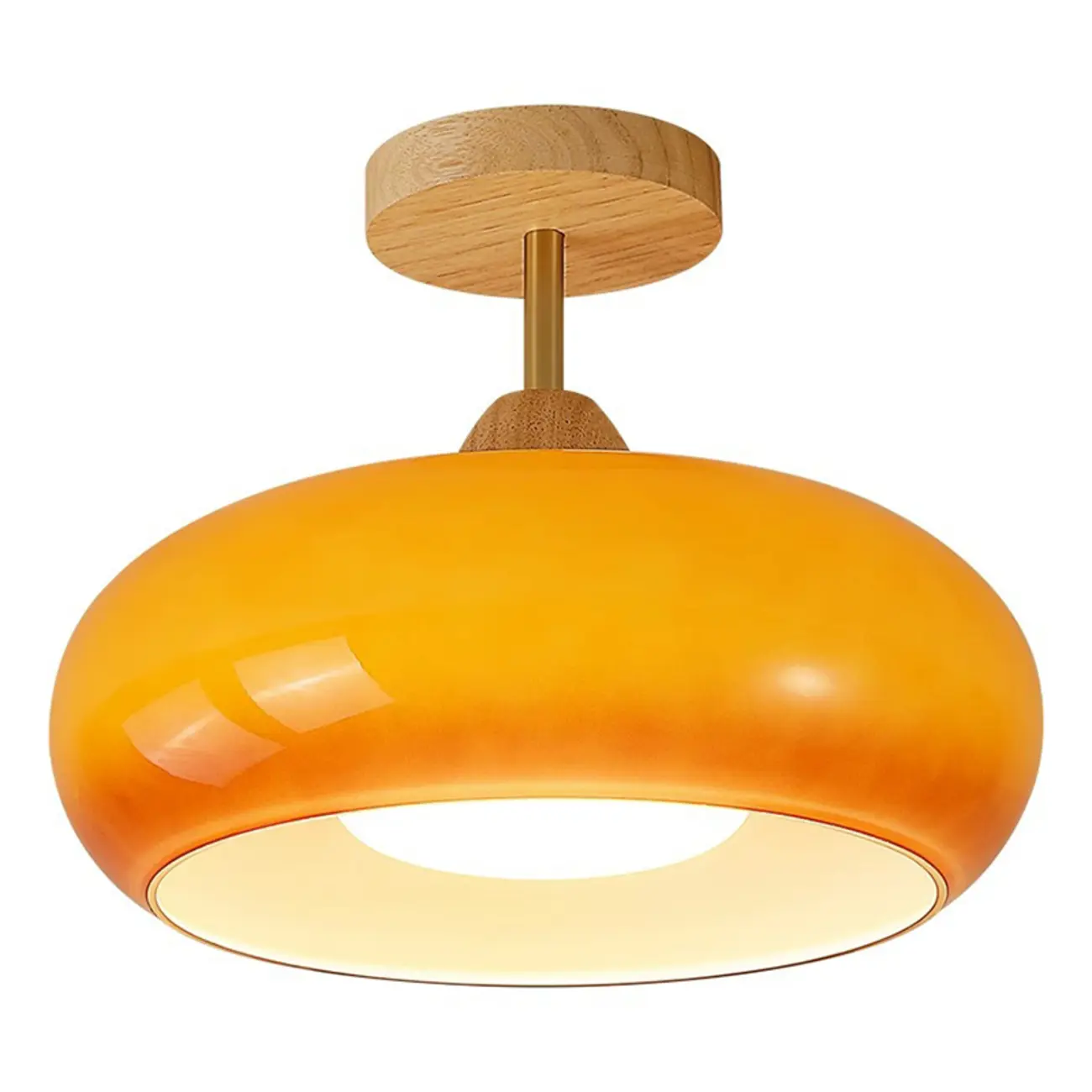 Modern Mini Semi Flush Mount Ceiling Light with Drum Shape Image - 7 | homeyfad