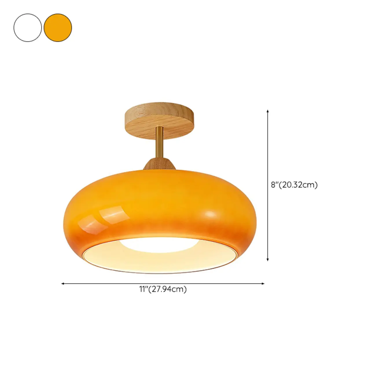 Modern Mini Semi Flush Mount Ceiling Light with Drum Shape #size | homeyfad