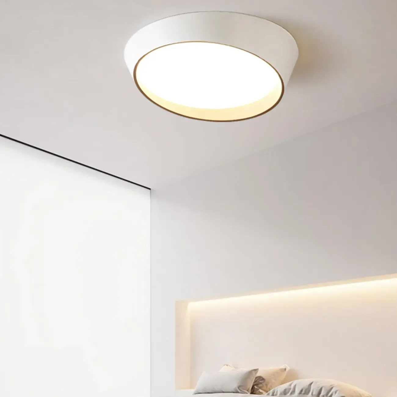Modern Minimalist Round Flush Ceiling Light for Living Room Image - 4