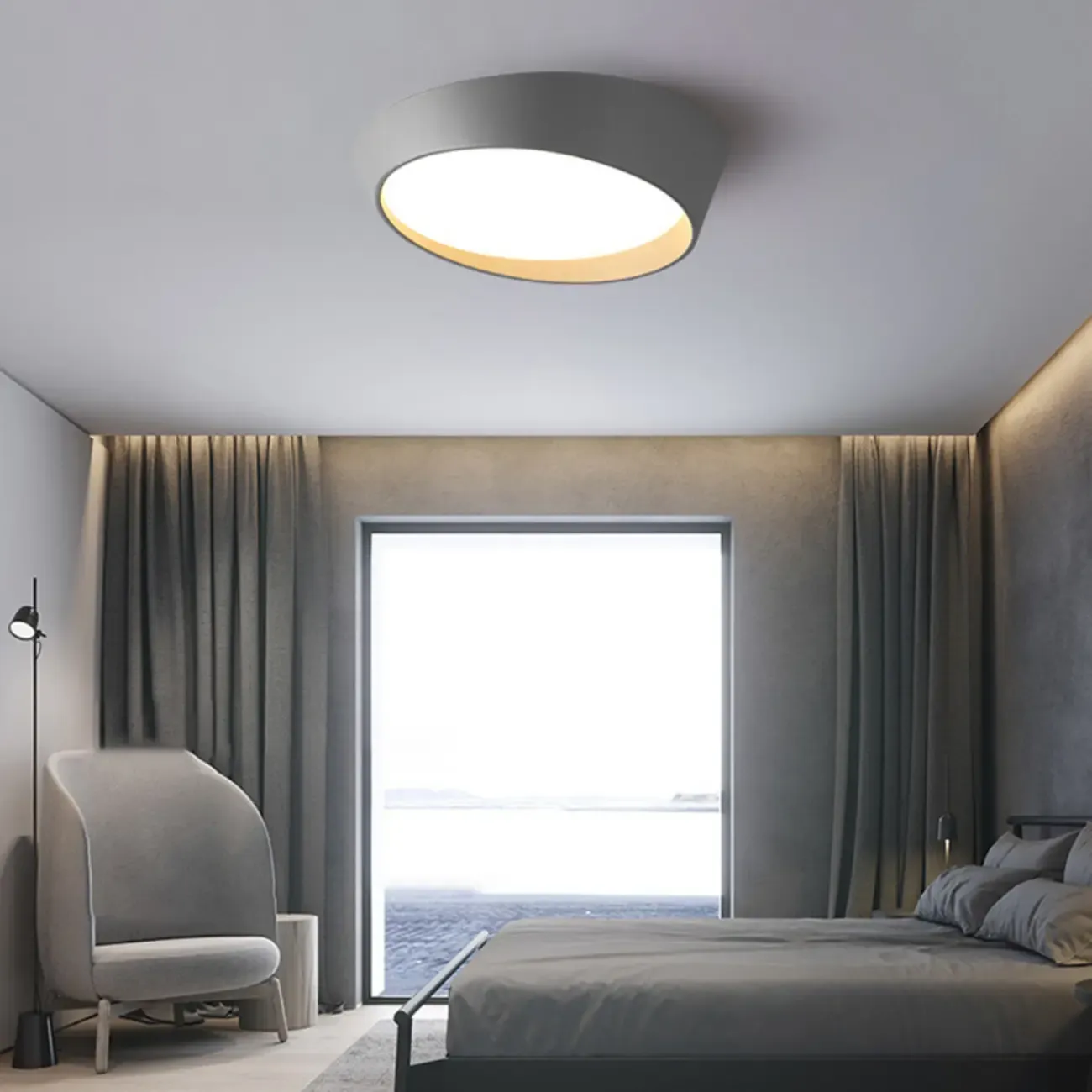 Modern Minimalist Round Flush Ceiling Light for Living Room Image - 17