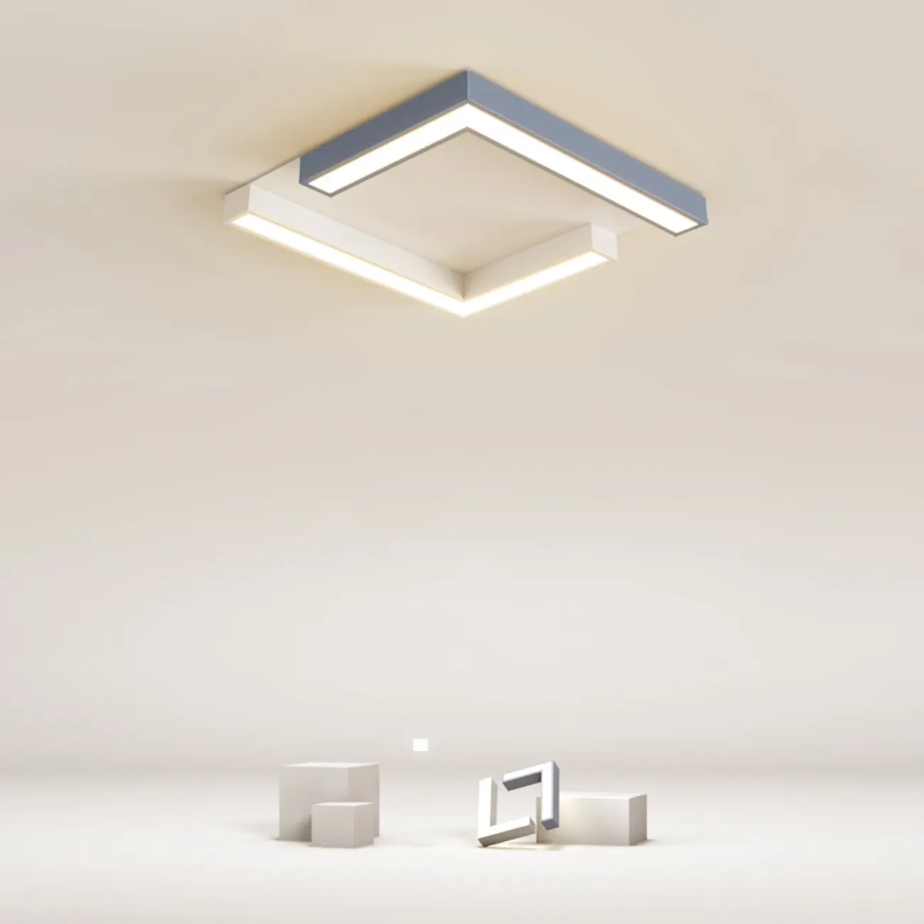 Modern Geometric Ceiling Light Fixture with Acrylic Shade Image - 2 | homeyfad