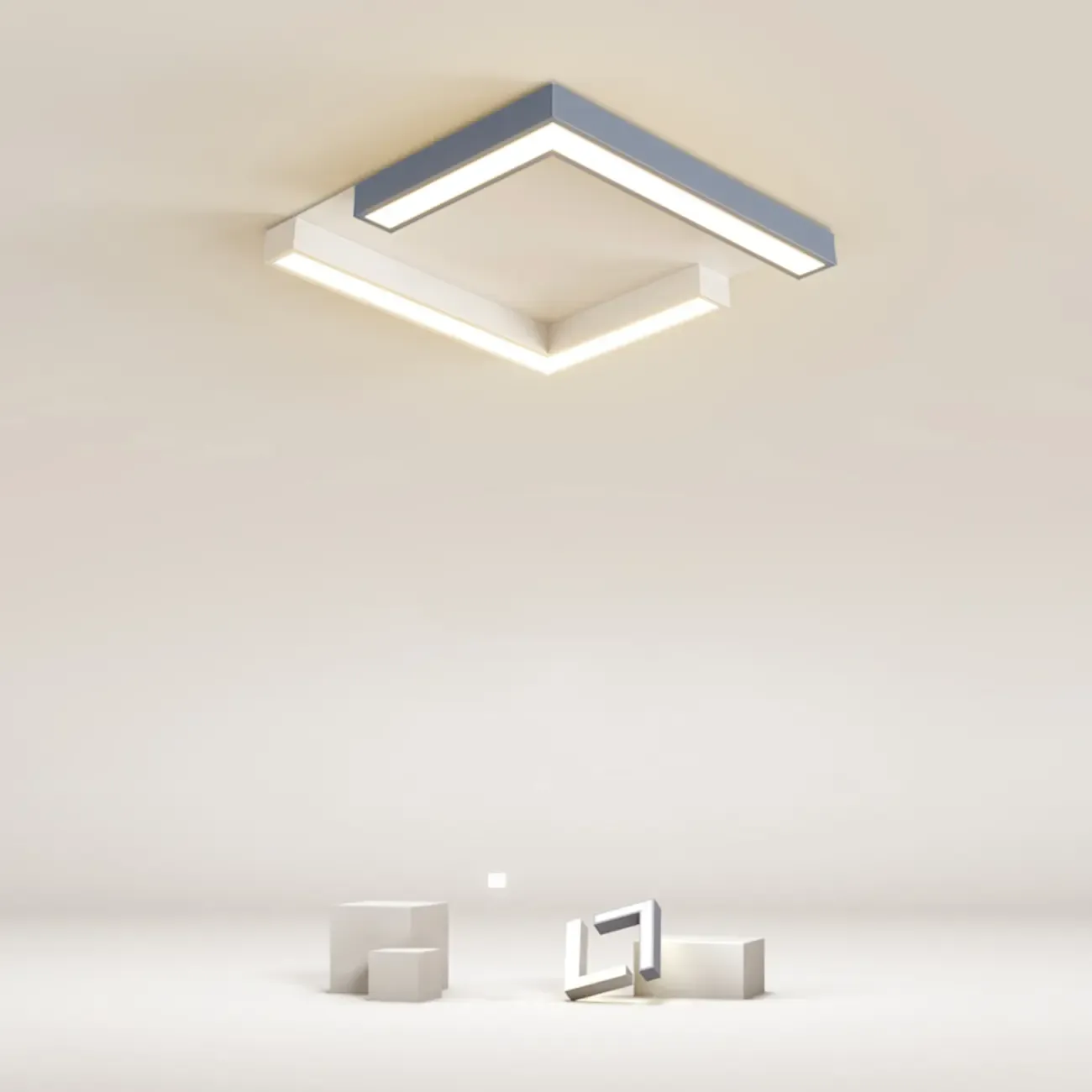 Modern Geometric Ceiling Light Fixture with Acrylic Shade Image - 2