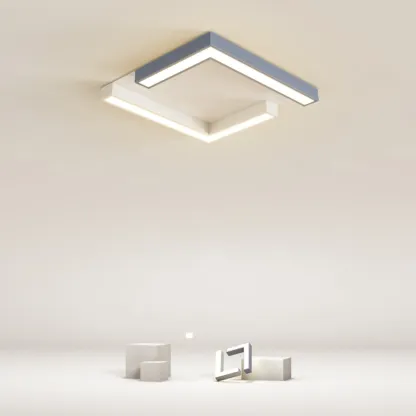 Modern Geometric Ceiling Light Fixture with Acrylic Shade Image - 2