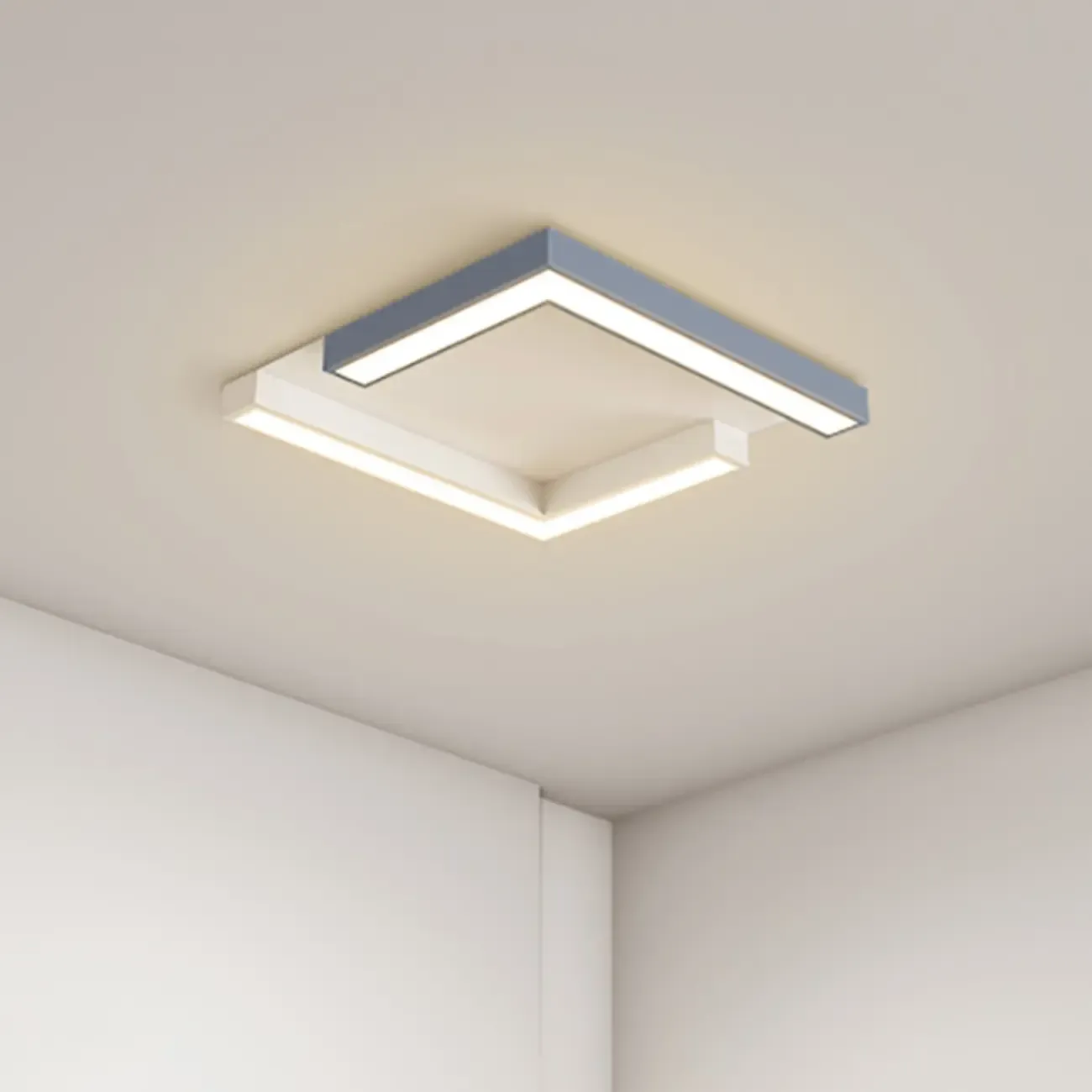 Modern Geometric Ceiling Light Fixture with Acrylic Shade Image - 4