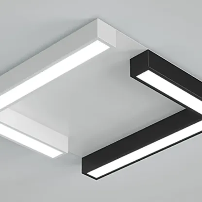 Modern Geometric Ceiling Light Fixture with Acrylic Shade Image - 13