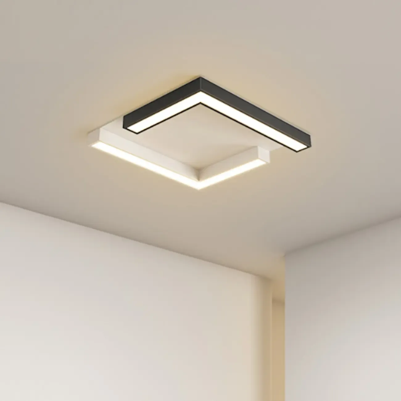 Modern Geometric Ceiling Light Fixture with Acrylic Shade Image - 15