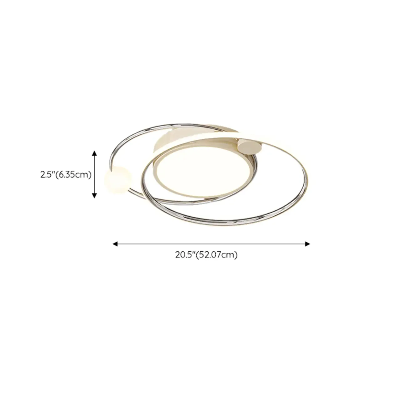 Dimmable Circular Flush Ceiling Light for Modern Bedroom  #size