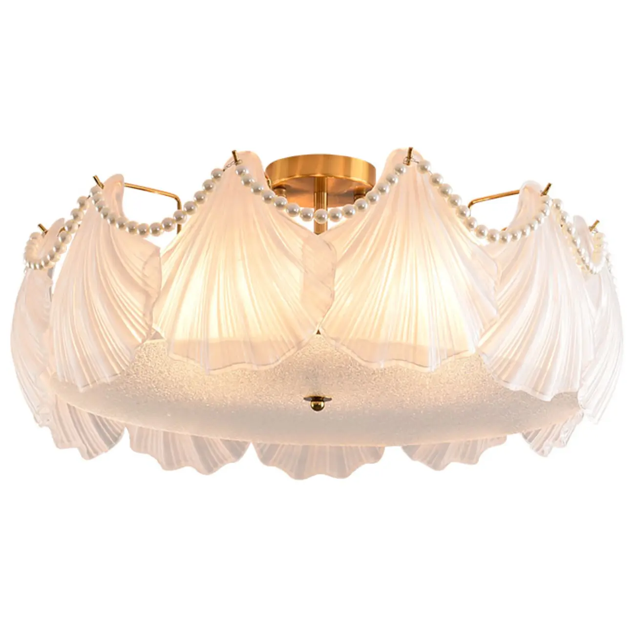 Luxury Living Room Ceiling Light with Glass Shell Shade Image - 5 | homeyfad