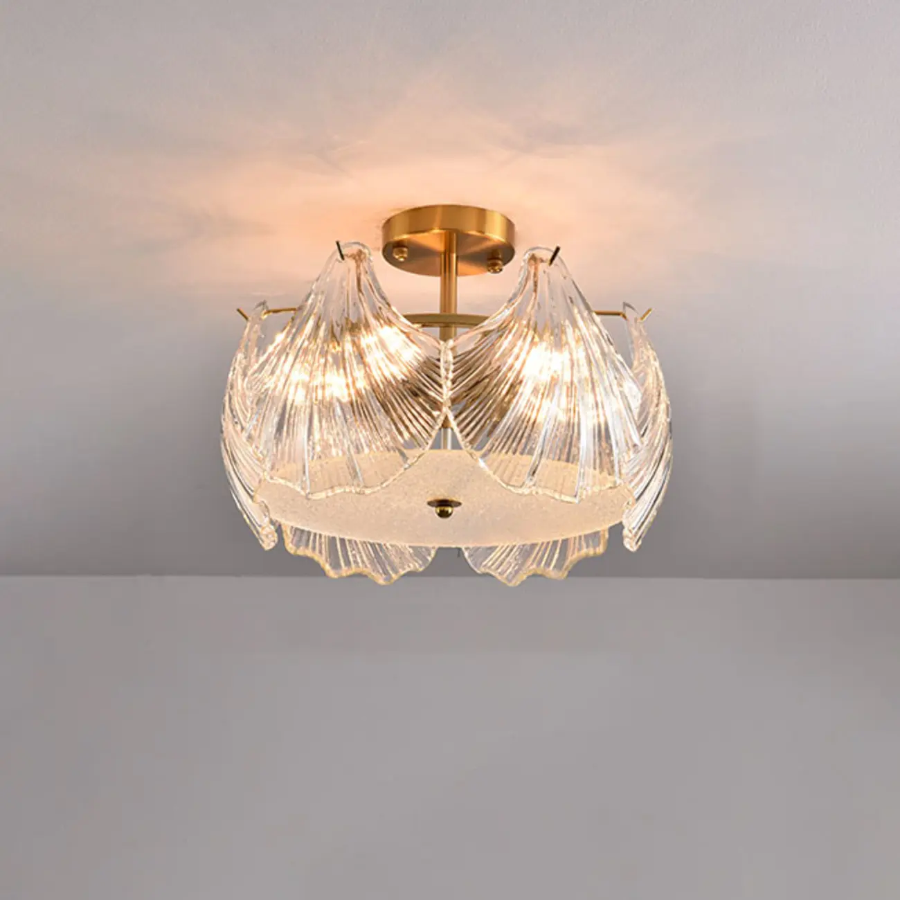 Luxury Living Room Ceiling Light with Glass Shell Shade Image - 6 | homeyfad