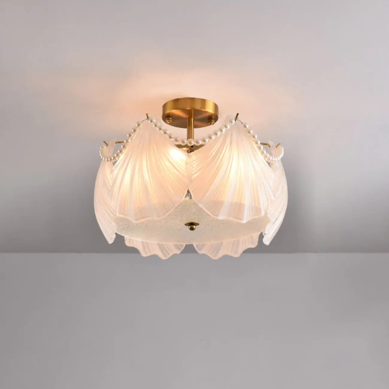Luxury Living Room Ceiling Light with Glass Shell Shade Image - 7 | homeyfad