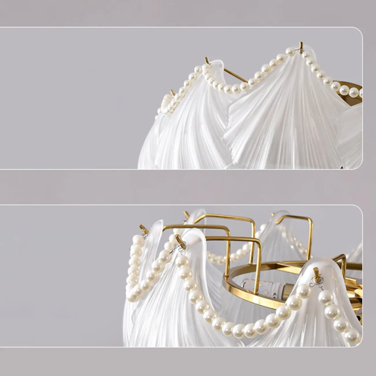 Luxury Living Room Ceiling Light with Glass Shell Shade Image - 19 | homeyfad