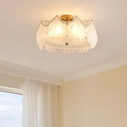 Luxury Living Room Ceiling Light with Glass Shell Shade Image - 21