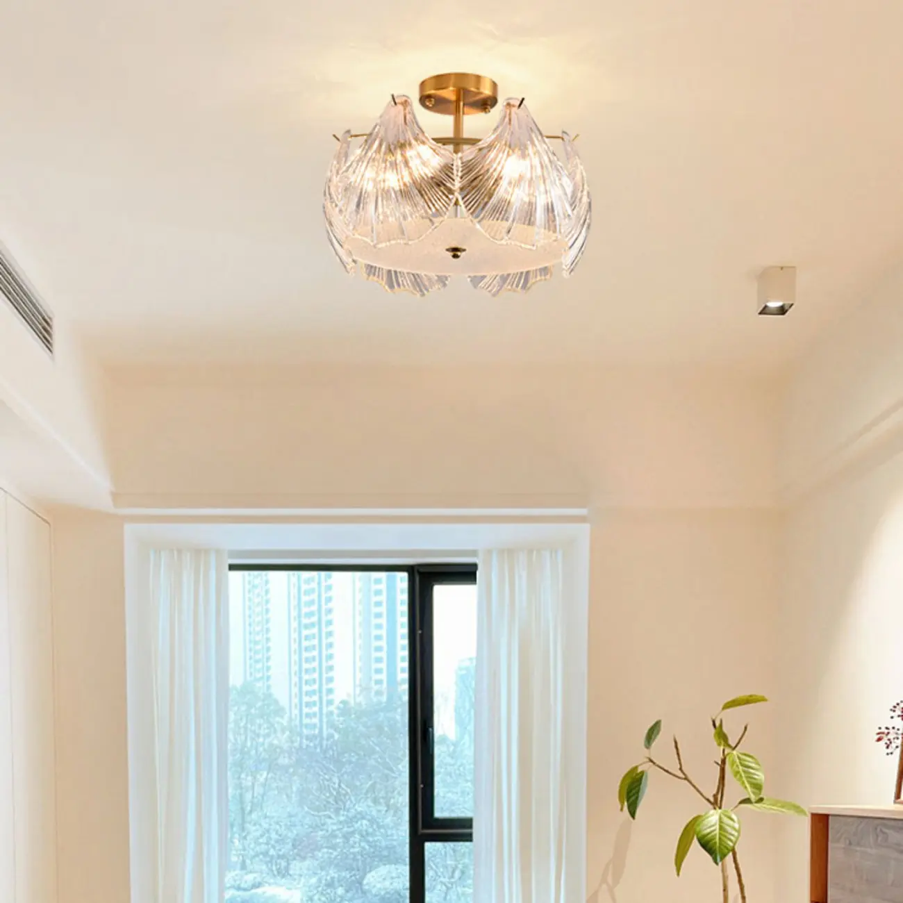 Luxury Living Room Ceiling Light with Glass Shell Shade Image - 22 | homeyfad