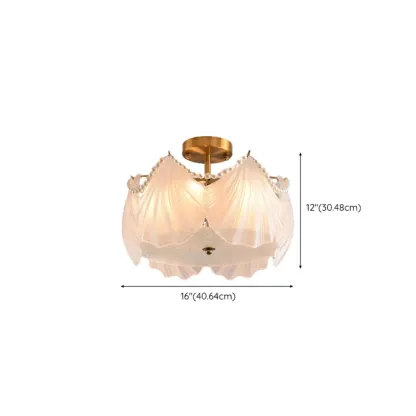 Luxury Living Room Ceiling Light with Glass Shell Shade #size