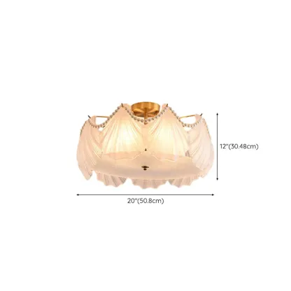 Luxury Living Room Ceiling Light with Glass Shell Shade Image - 26