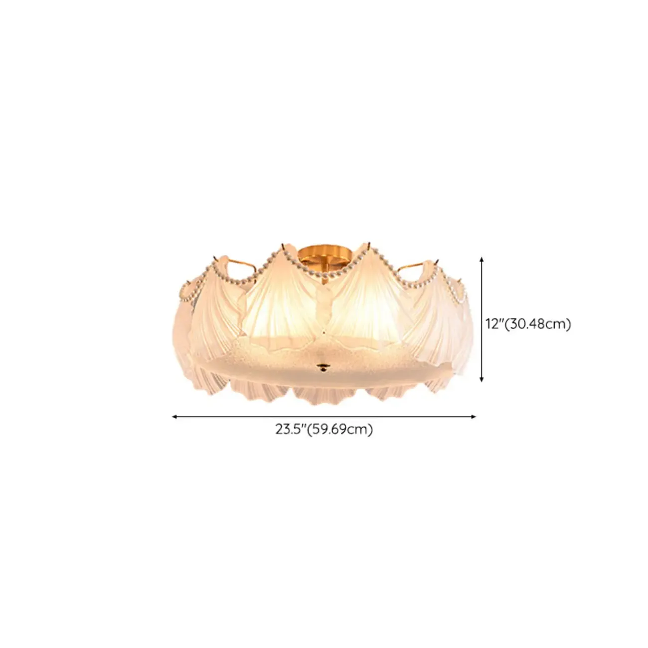 Luxury Living Room Ceiling Light with Glass Shell Shade Image - 27