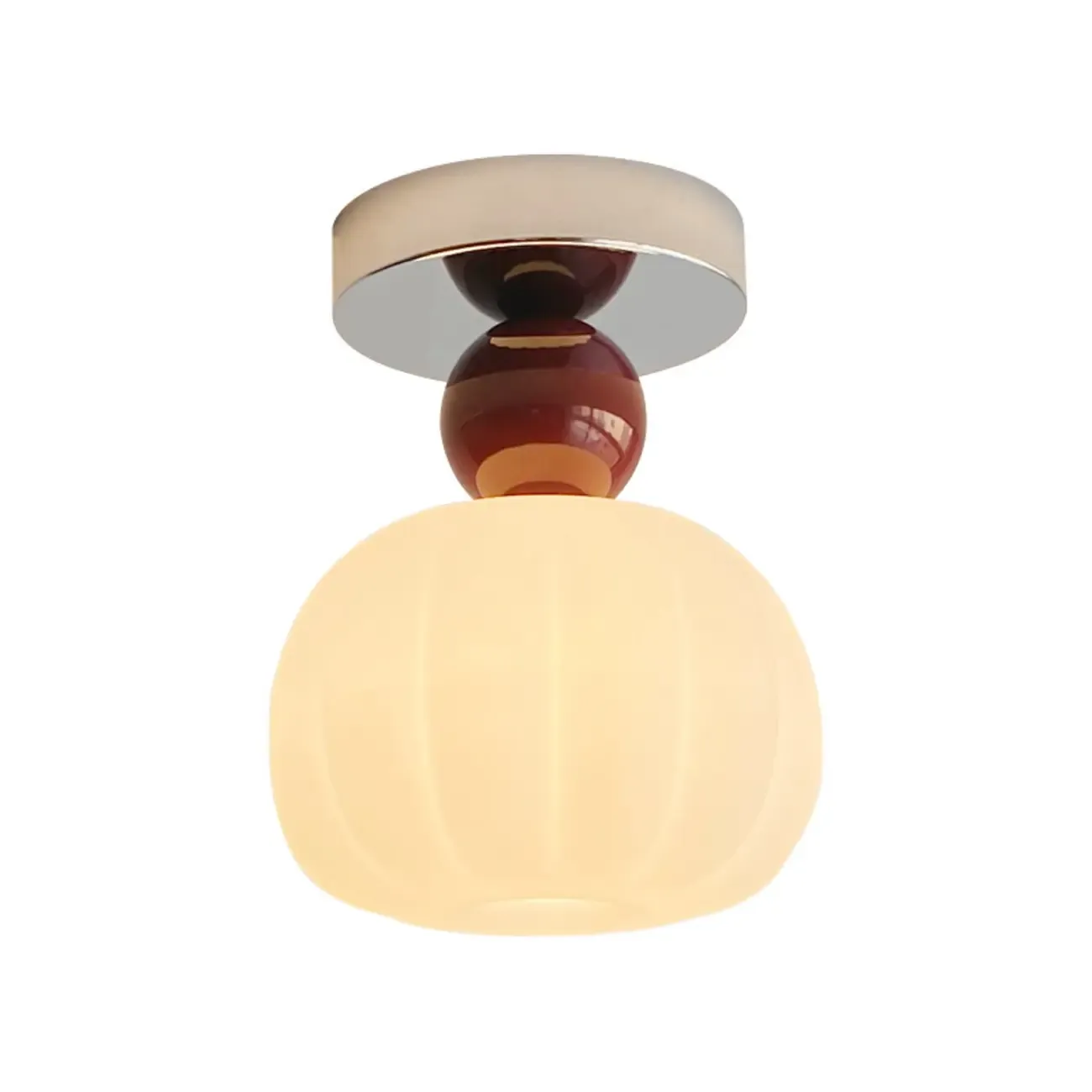 Pumpkin Acrylic Semi Flush Ceiling Light for Entryway,Porch Image - 5