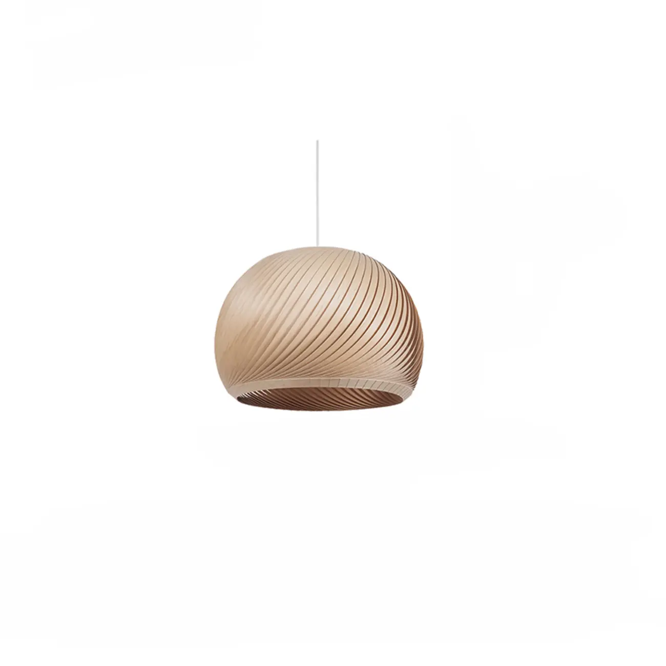 Japanese Wood Round Ball Pendant Lamp for Dining Room Image - 2 | homeyfad