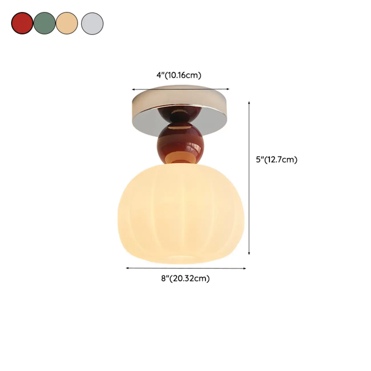 Pumpkin Acrylic Semi Flush Ceiling Light for Entryway,Porch #size | homeyfad
