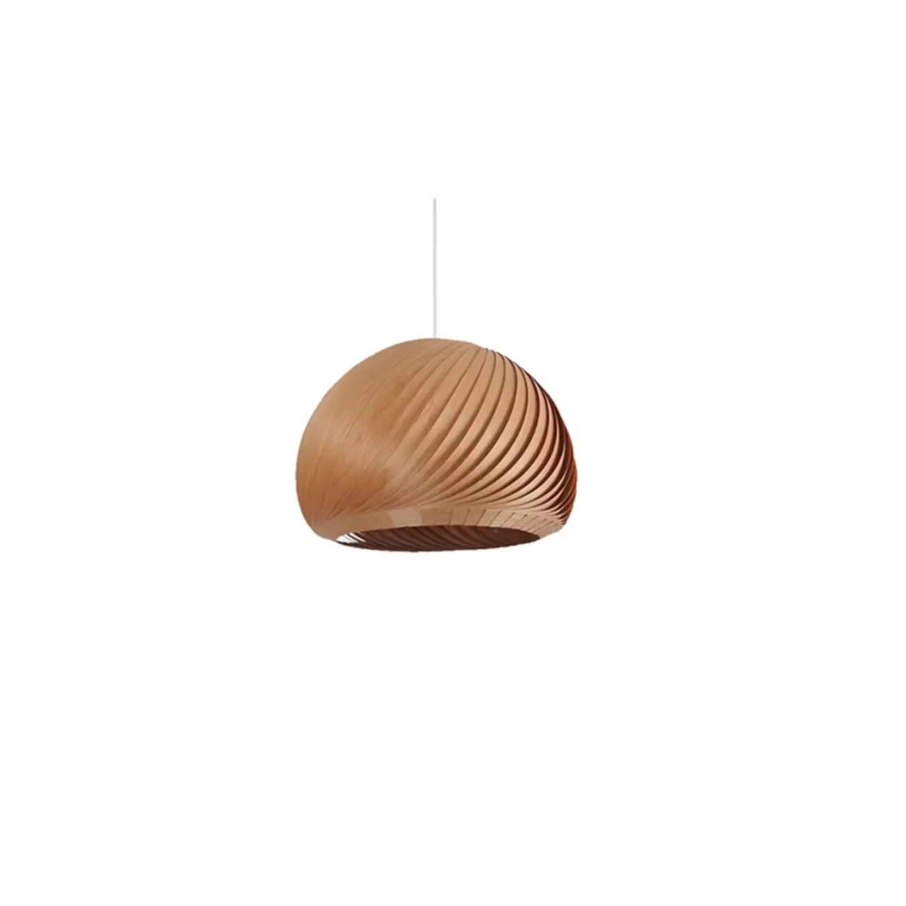 Japanese Wood Round Ball Pendant Lamp for Dining Room Image - 8