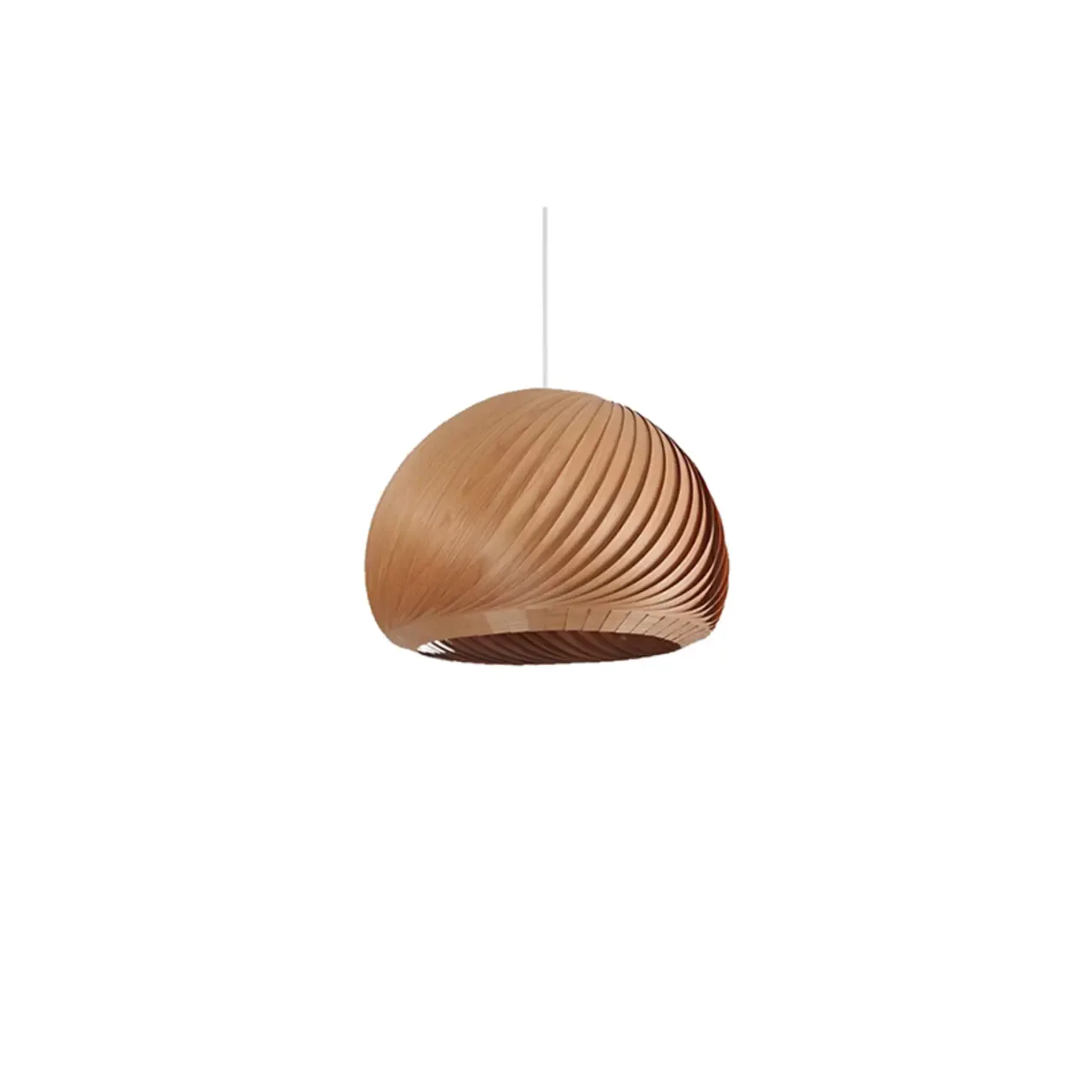 Japanese Wood Round Ball Pendant Lamp for Dining Room Image - 9