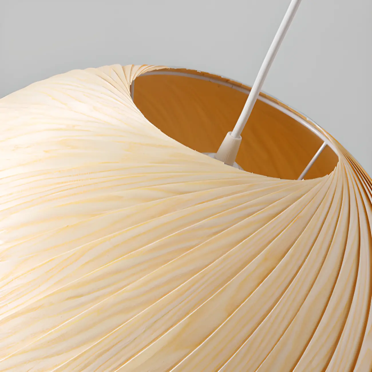 Japanese Wood Round Ball Pendant Lamp for Dining Room Image - 15 | homeyfad