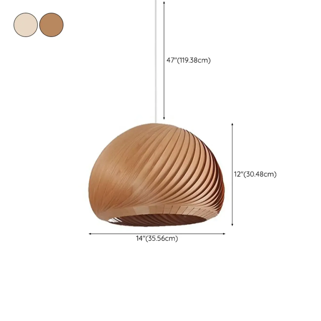 Japanese Wood Round Ball Pendant Lamp for Dining Room Image - 20