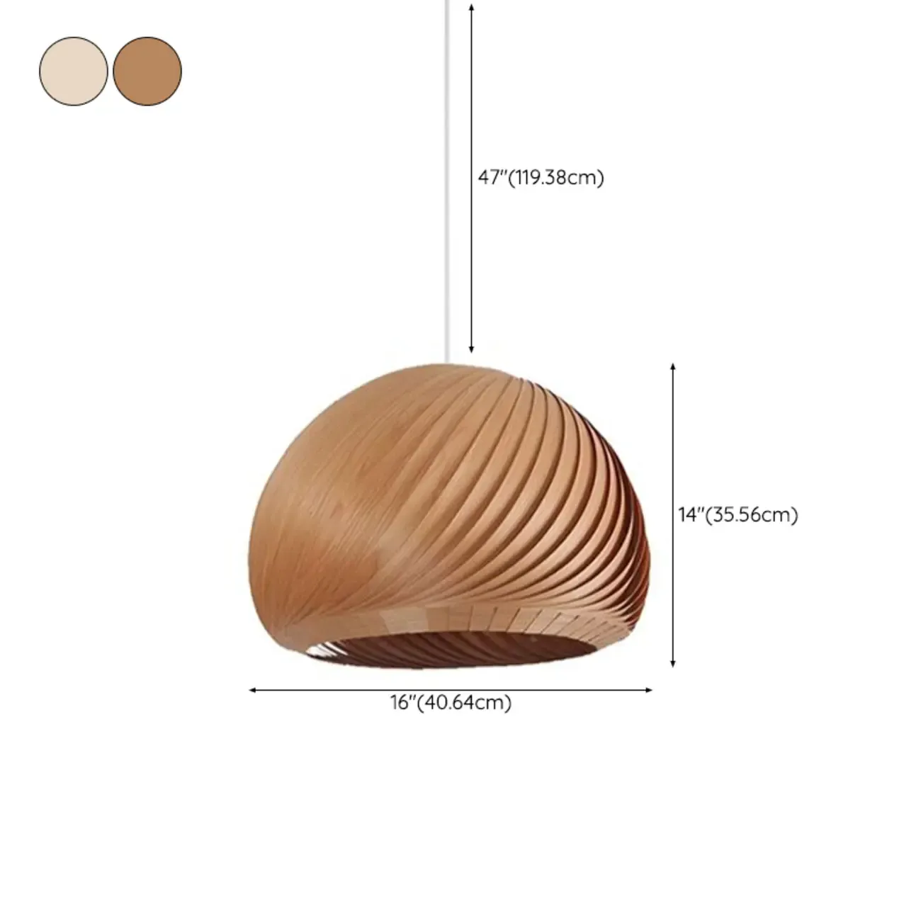 Japanese Wood Round Ball Pendant Lamp for Dining Room Image - 21