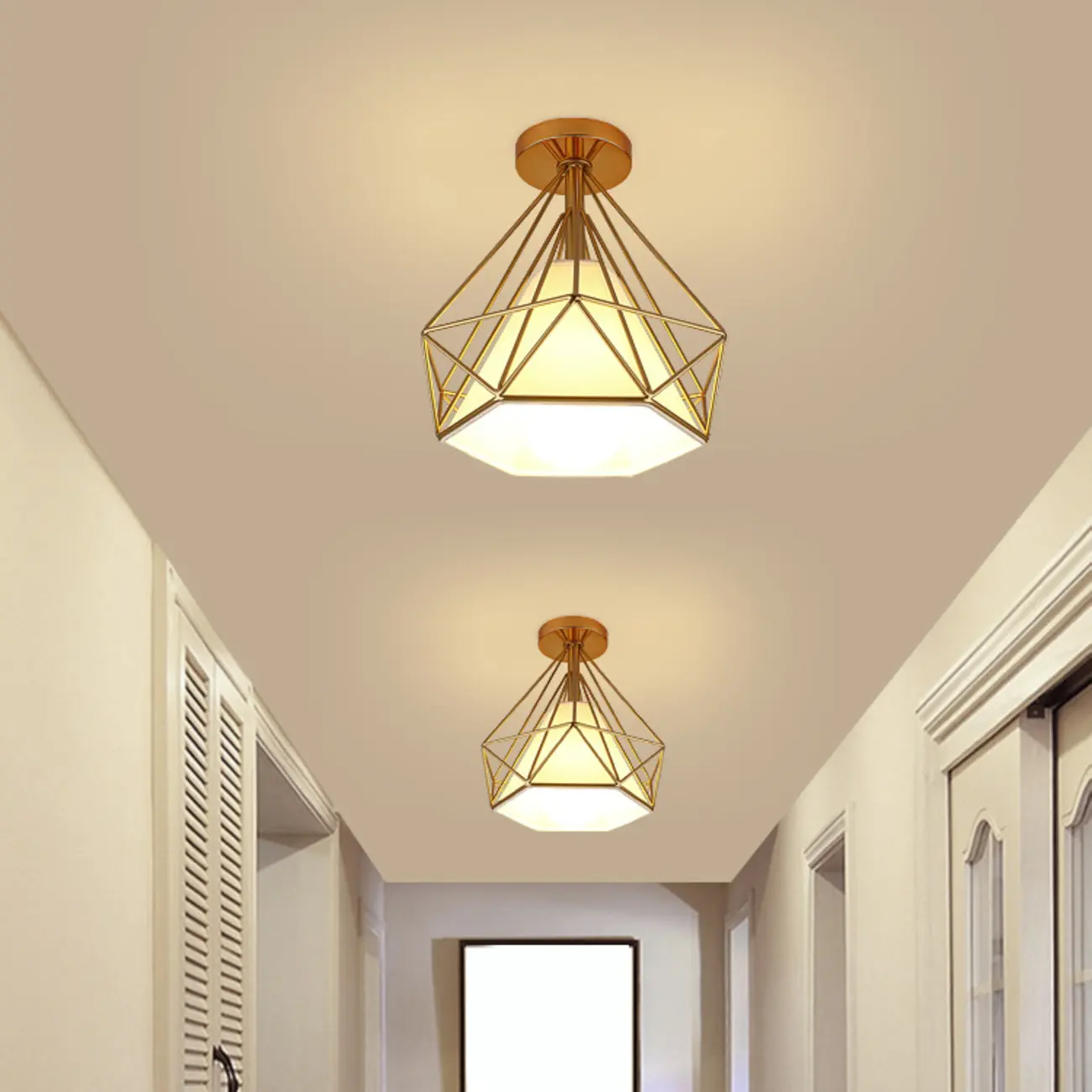 Creative Iron LED Semi Flush Lamp Fixture for Indoor Lighting Image - 1 | homeyfad