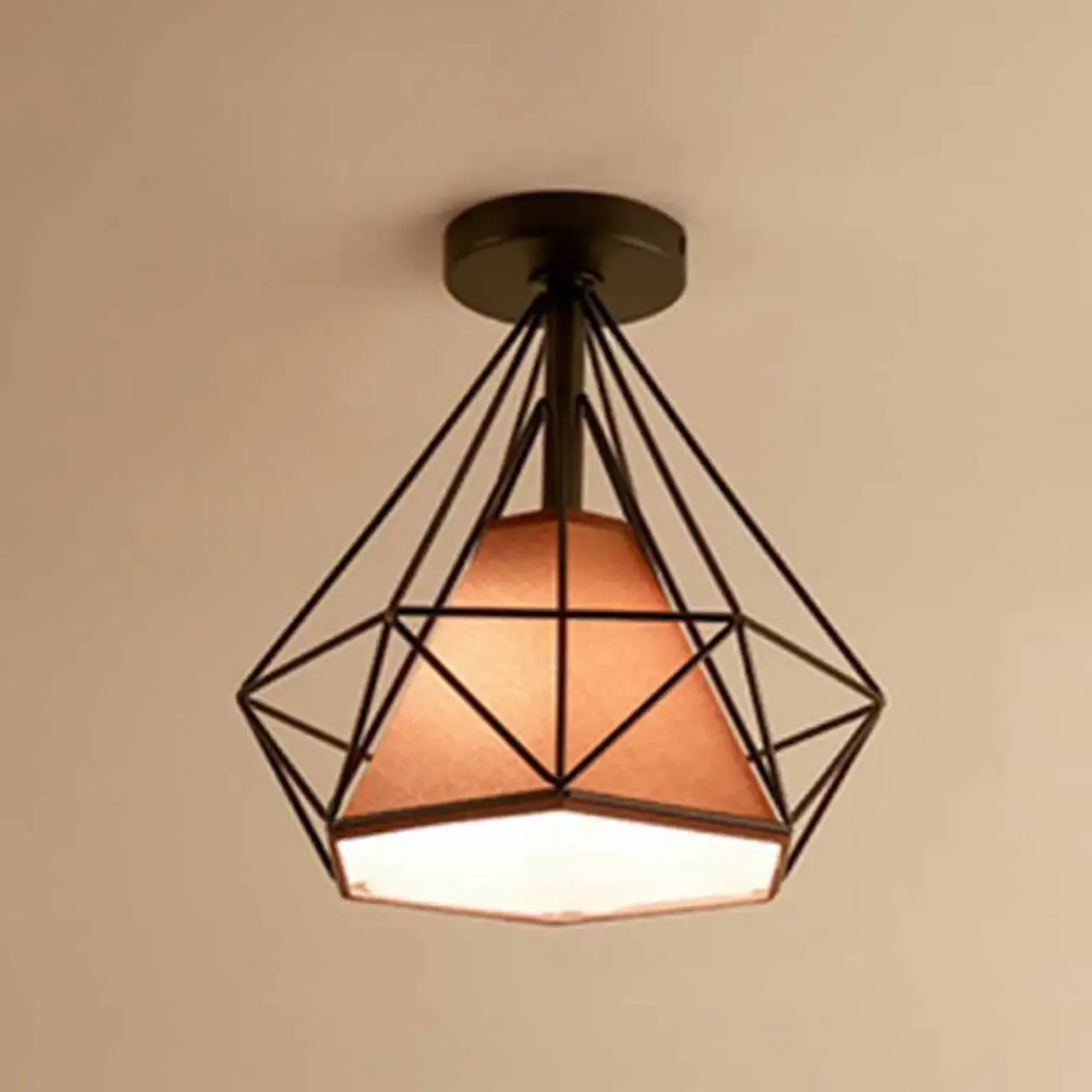 Creative Iron LED Semi Flush Lamp Fixture for Indoor Lighting Image - 2