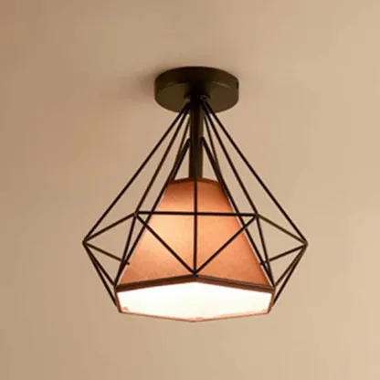 Creative Iron LED Semi Flush Lamp Fixture for Indoor Lighting Image - 2