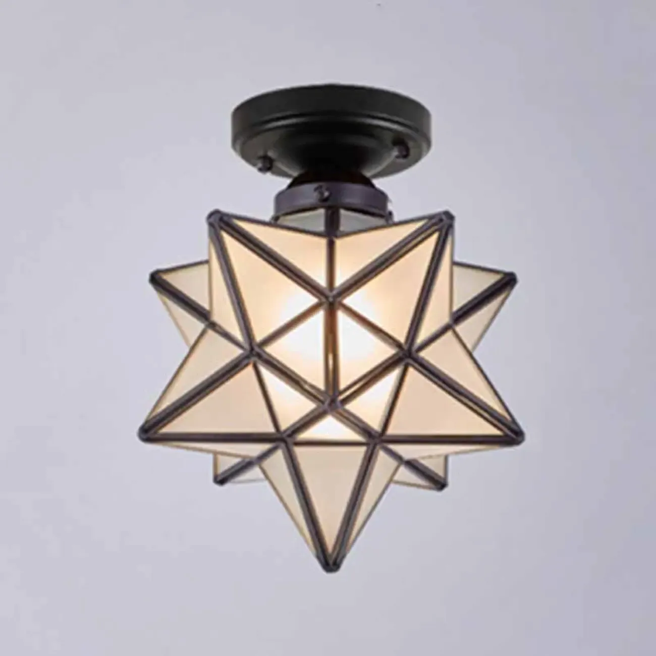 Creative Iron LED Semi Flush Lamp Fixture for Indoor Lighting Image - 3